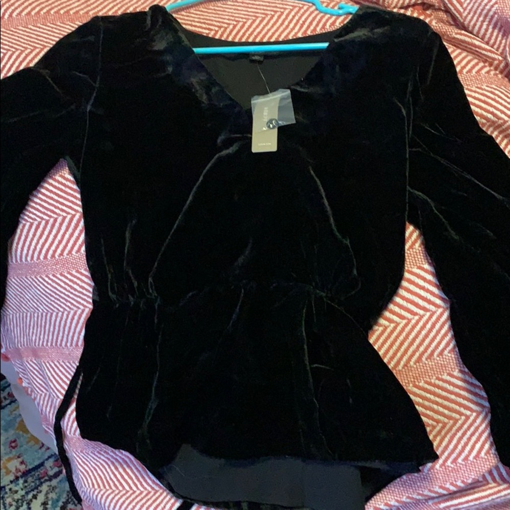Jcrew velvet tie top